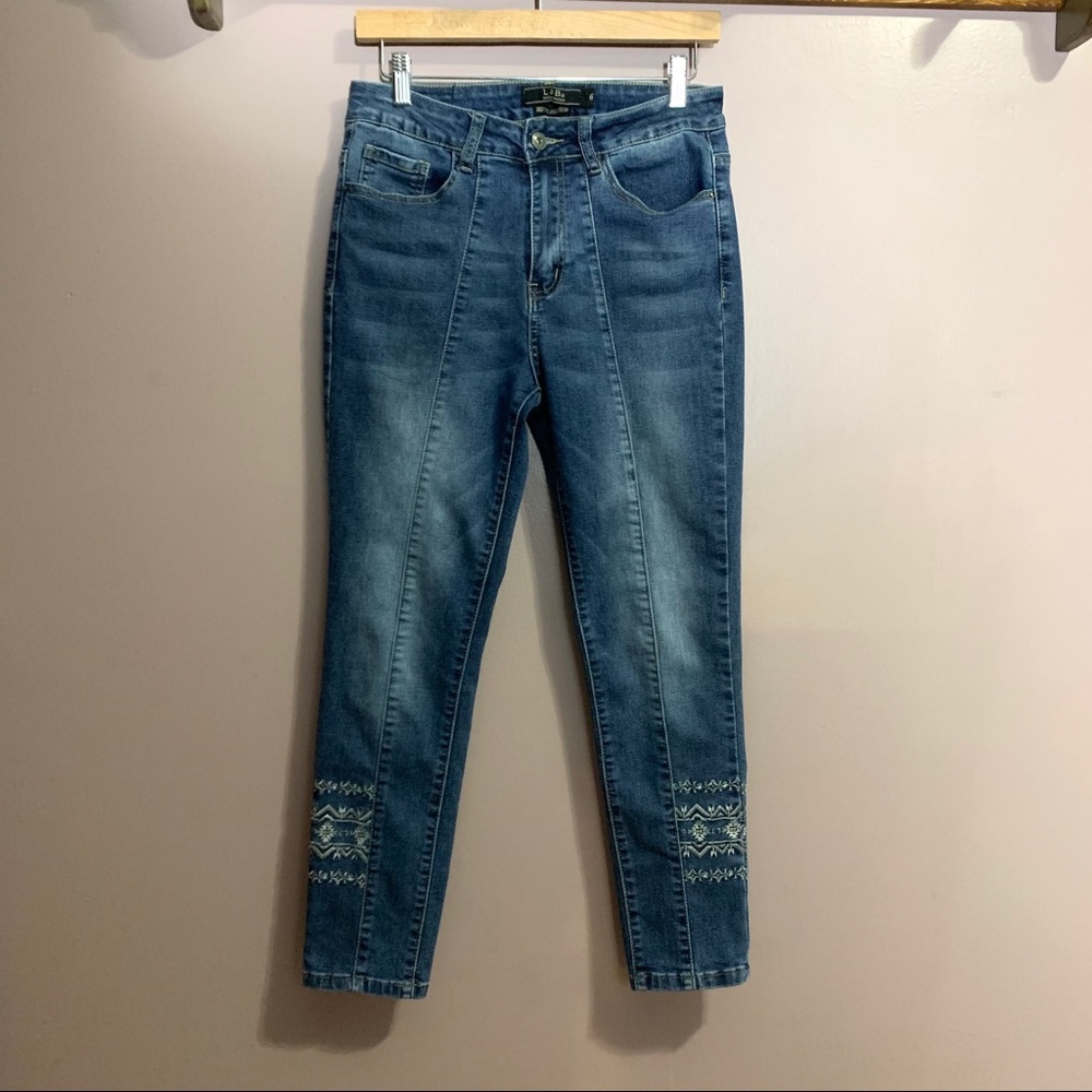 Lucky & Blessed High Rise Skinny Jean Embroidery